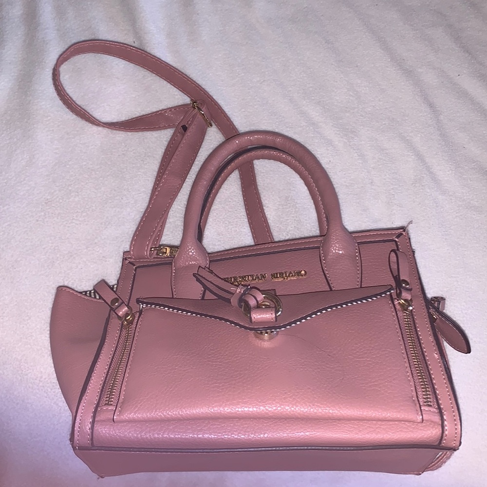 Small pink cross body purse